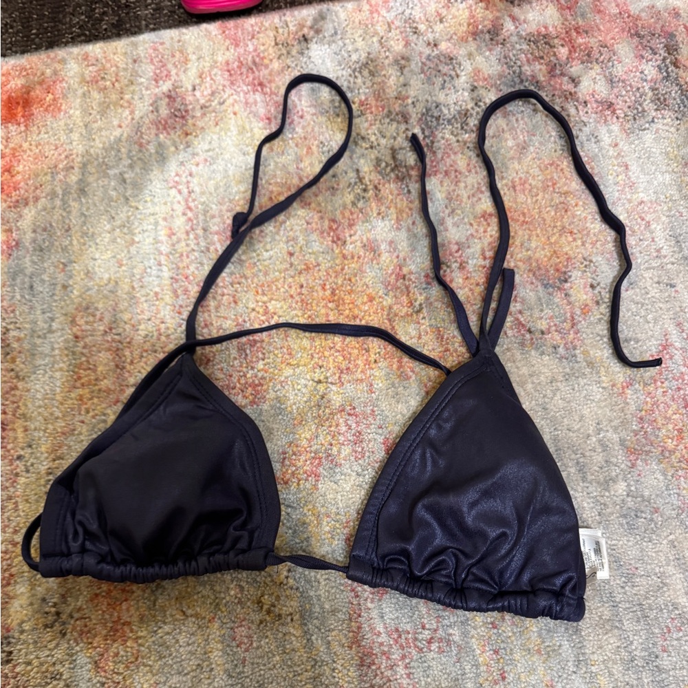 Elegant Navy Triangle Bikini Top